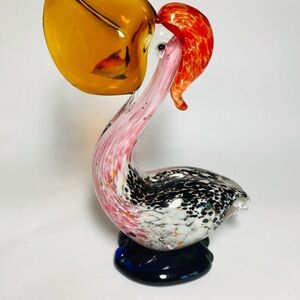 Colorful Glass Pelican Figurine